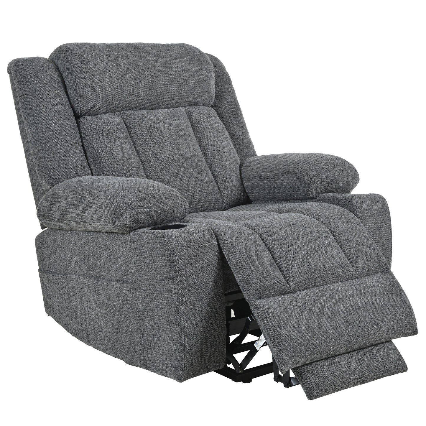 Power Lift Recliner Chair For Elderly,Fabric Lift Chairs W/ Extended Footrest With 2 Cup Holders,Side Pockets,Remote Control