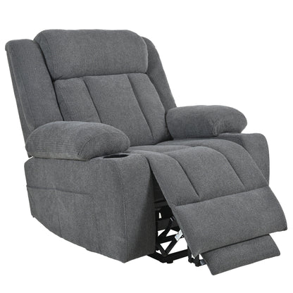 Power Lift Recliner Chair For Elderly,Fabric Lift Chairs W/ Extended Footrest With 2 Cup Holders,Side Pockets,Remote Control