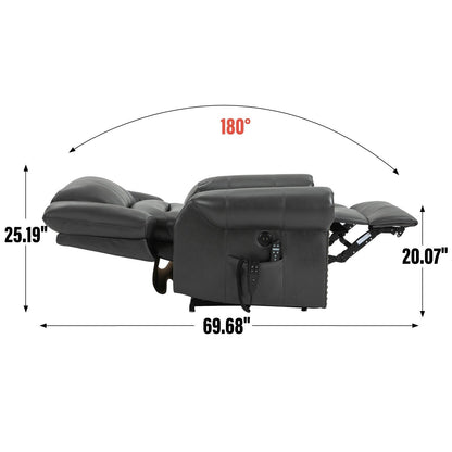 Power Lift Recliner Chair Heat Massage Dual Motor Infinite Position Up to 350 LBS, Heavy Duty Motion Mechanism with USB Ports
