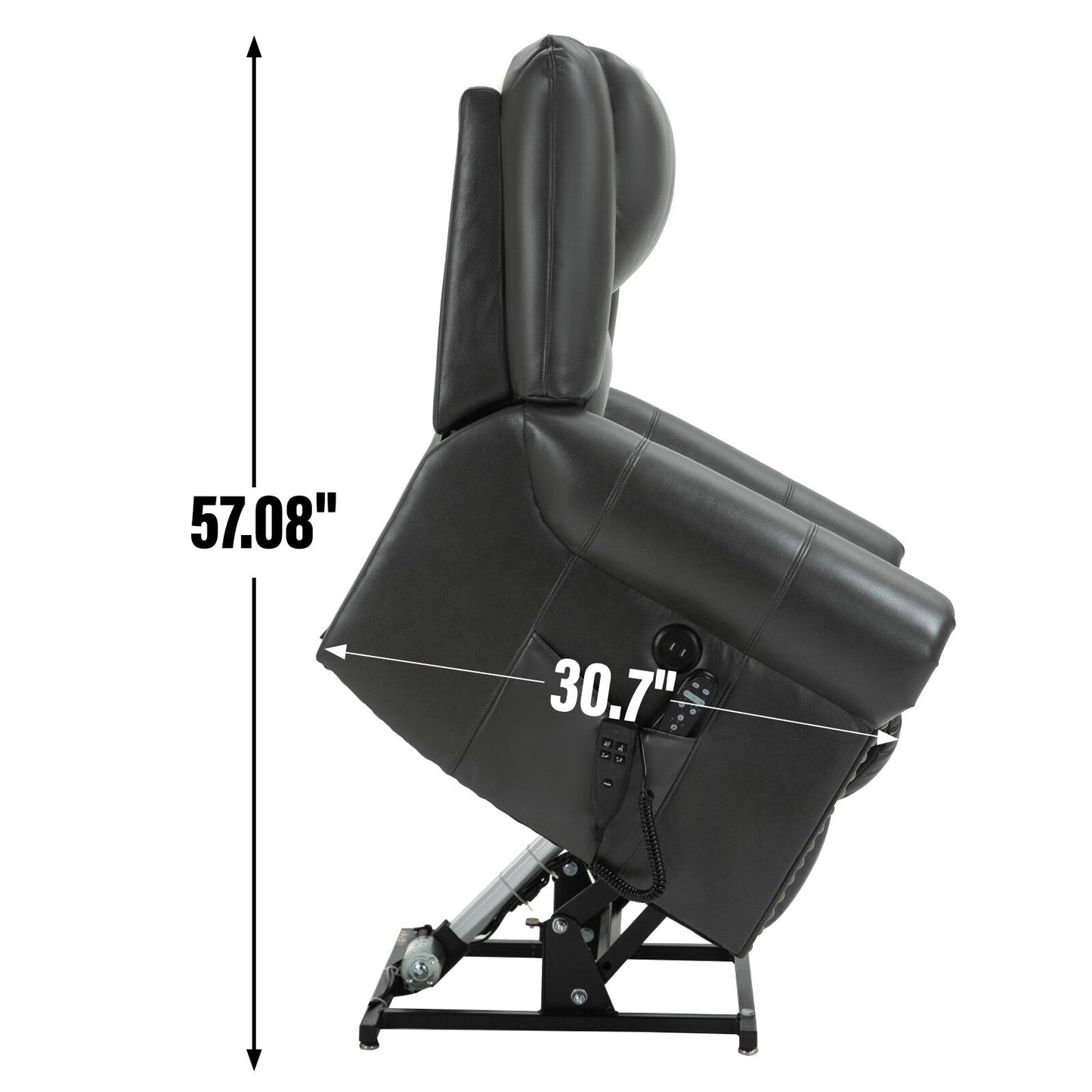 Power Lift Recliner Chair Heat Massage Dual Motor Infinite Position Up to 350 LBS, Heavy Duty Motion Mechanism with USB Ports