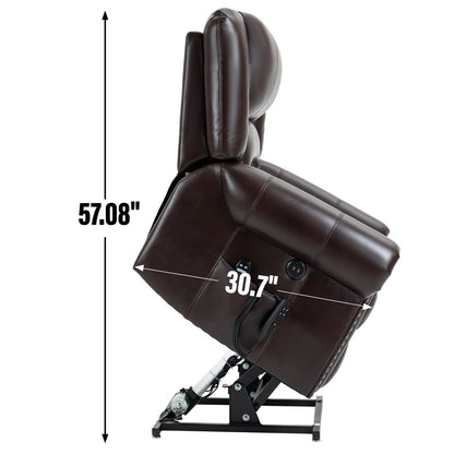 Power Lift Recliner Chair Heat Massage Dual Motor Infinite Position Up to 350 LBS, Heavy Duty Motion Mechanism with USB Ports