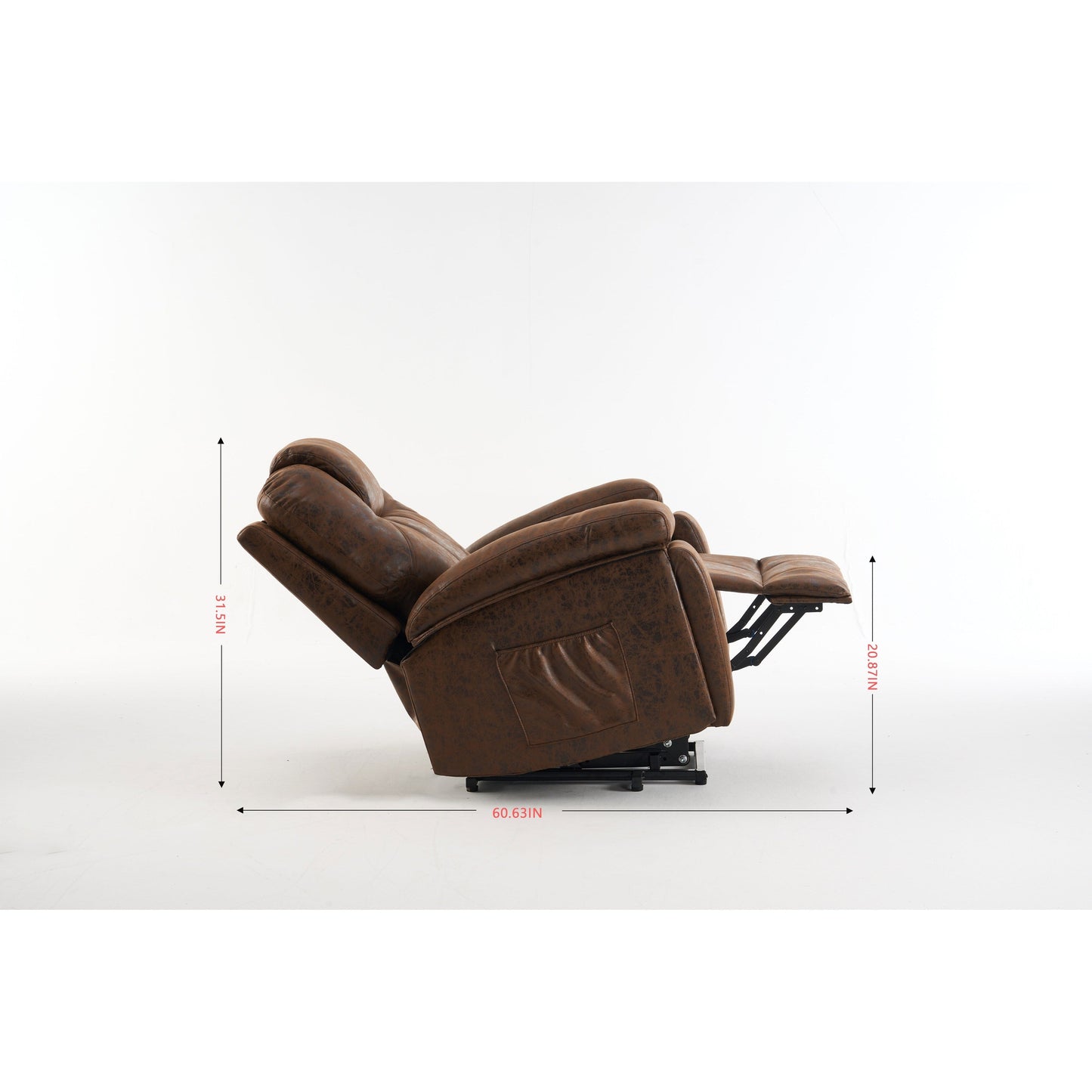 Power Lift Recliner Chair Overstuffed Wide Massage Chair Heavy Duty and Safety Motion Reclining Mechanism with Side Pockets