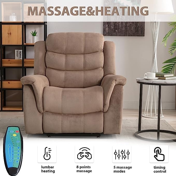 Lay flat recliner Power Lift Recliner Chair for Elderly with Massage and Heat
