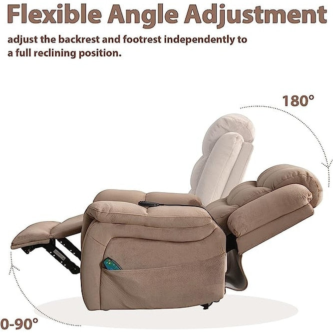Lay flat recliner Power Lift Recliner Chair for Elderly with Massage and Heat