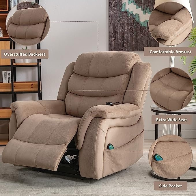 Lay flat recliner Power Lift Recliner Chair for Elderly with Massage and Heat