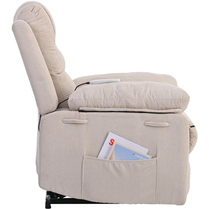 Power Lift Recliner Chair for Elderly, Adjustable Massage & Heating Functions, Infinite Recline, Side Pocket