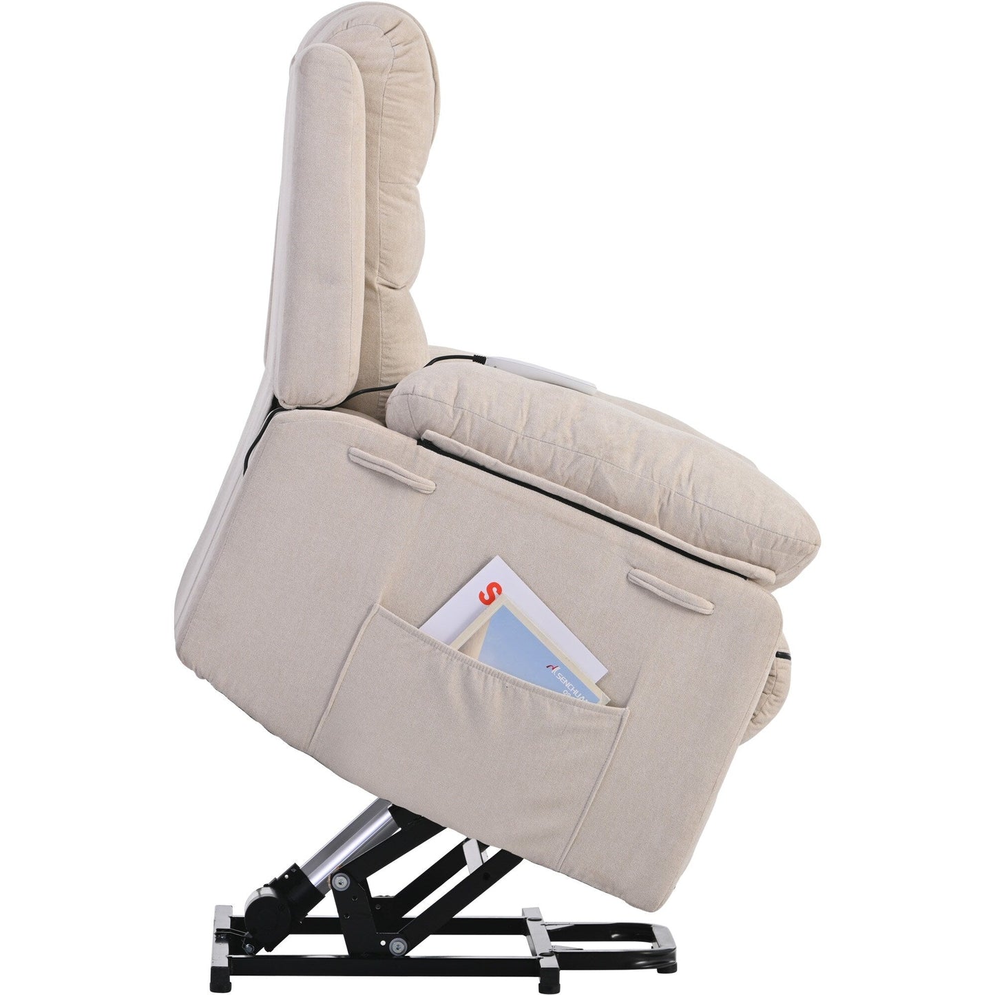 Power Lift Recliner Chair for Elderly, Adjustable Massage & Heating Functions, Infinite Recline, Side Pocket