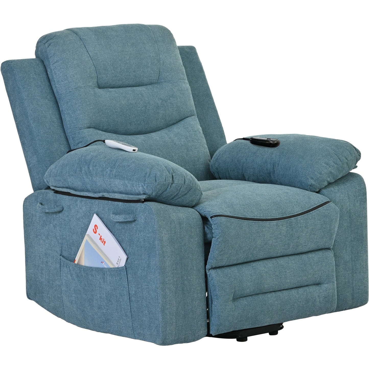 Power Lift Recliner Chair for Elderly, Adjustable Massage & Heating Functions, Infinite Recline, Side Pocket