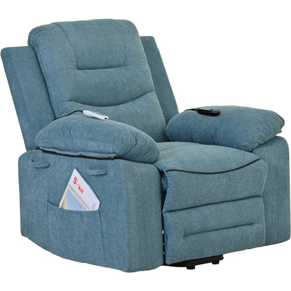 Power Lift Recliner Chair for Elderly, Adjustable Massage & Heating Functions, Infinite Recline, Side Pocket