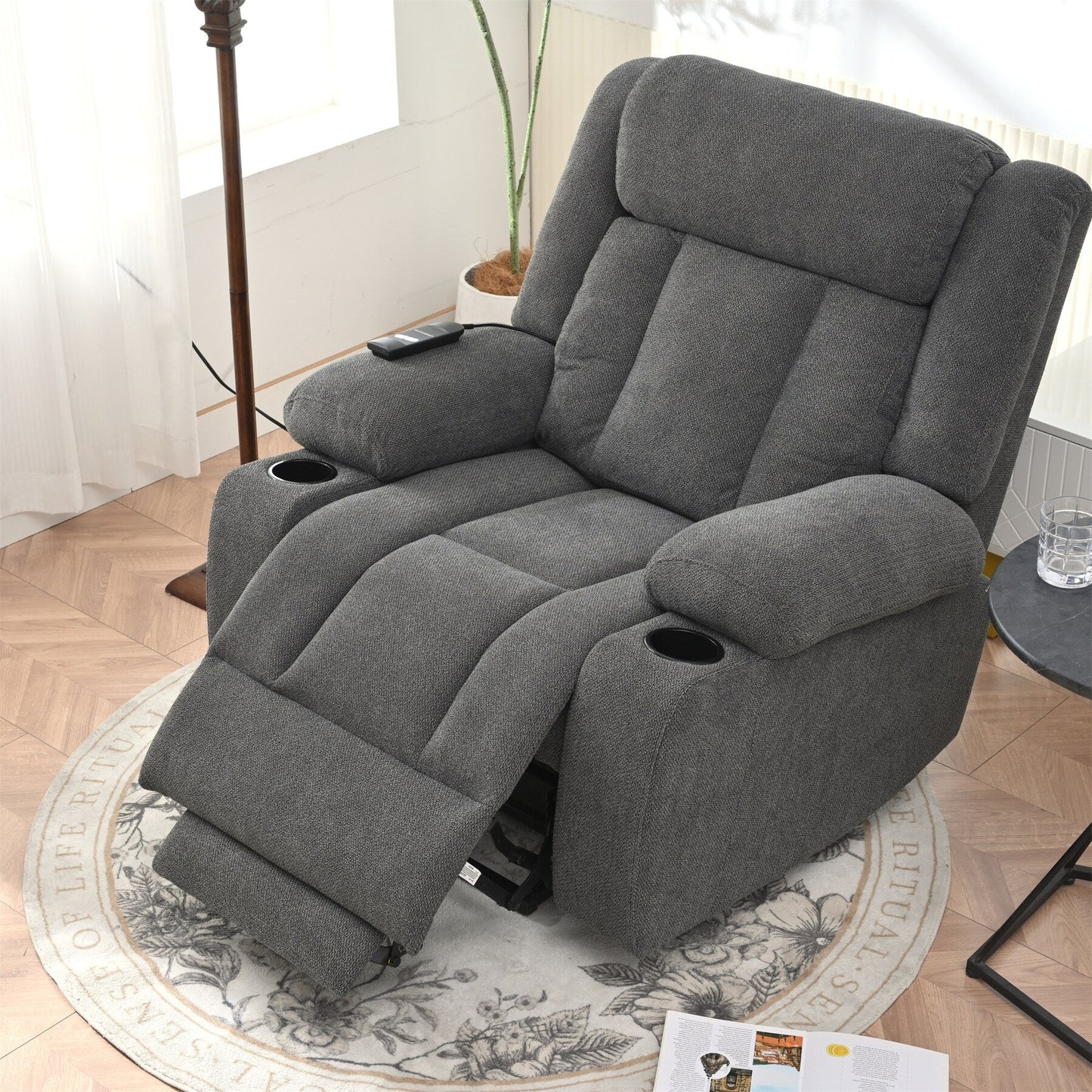 Power Lift Recliner Chair for Elderly, Classic Single Sofa,Home Theater Seat with 2 Cup Holders, Side Pockets, Remote Control