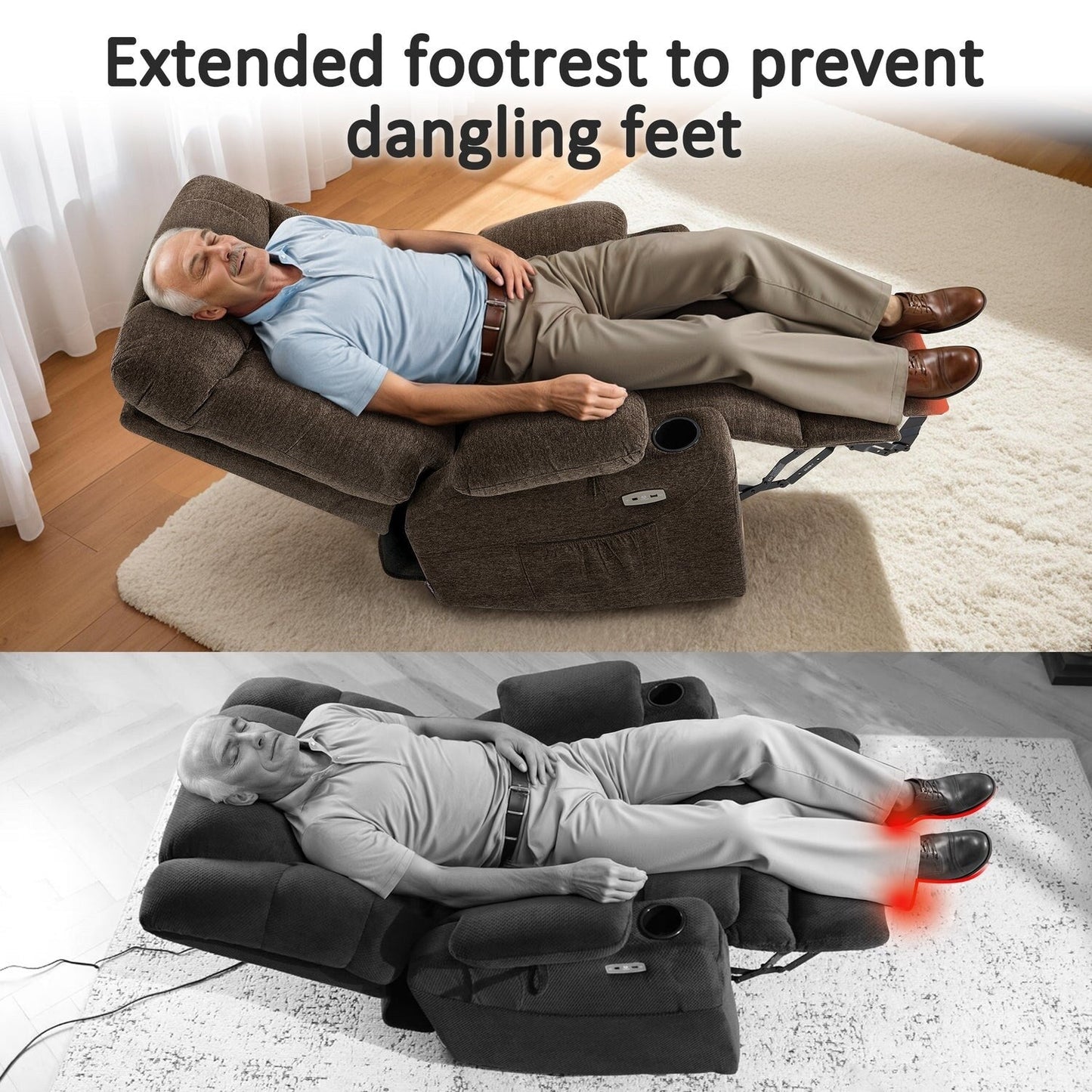 Power Lift Recliner Chair for Elderly, Fabric