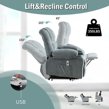 Power Lift Recliner Chair for Elderly, Heat  Massage Recliners Chair