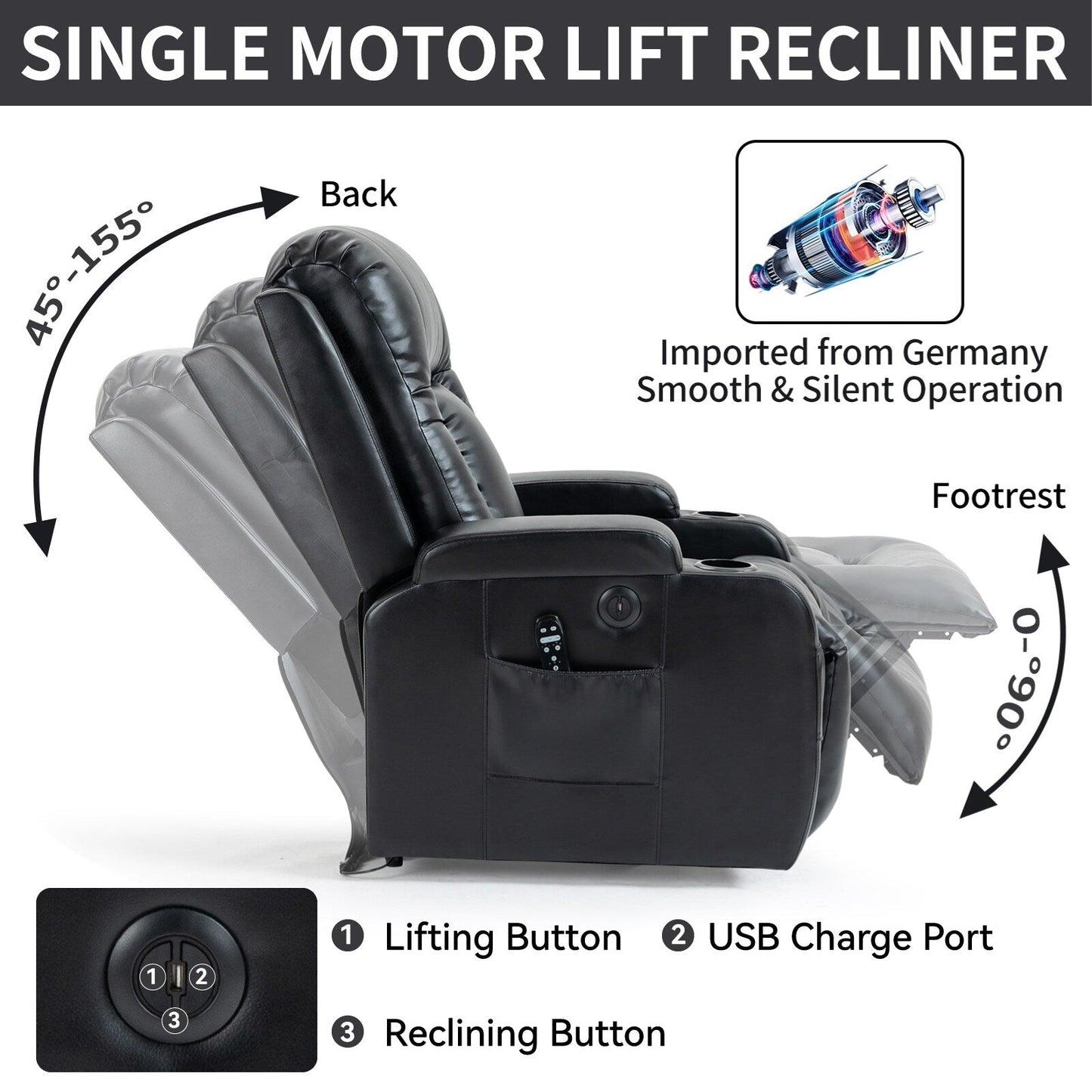 Power Lift Recliner Chair for Elderly