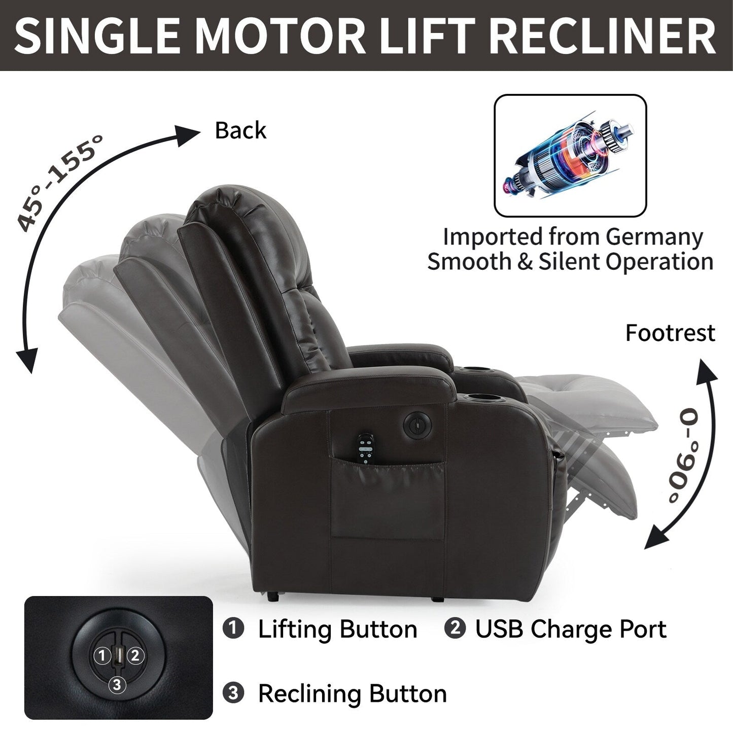 Power Lift Recliner Chair for Elderly
