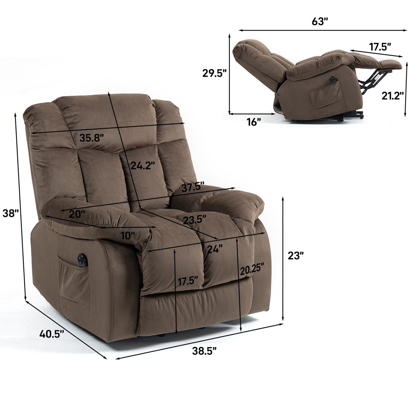 Power Lift Recliner Chair for Elderlyï¼Heavy Duty Recliner w/Safety Motion Mechanism and Comfortable Upholstery