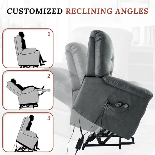 Power Lift Recliner Chair for Seniors with Heat & 8-Point Massage, Oversized Microfiber Recliner with Adjustable Positions