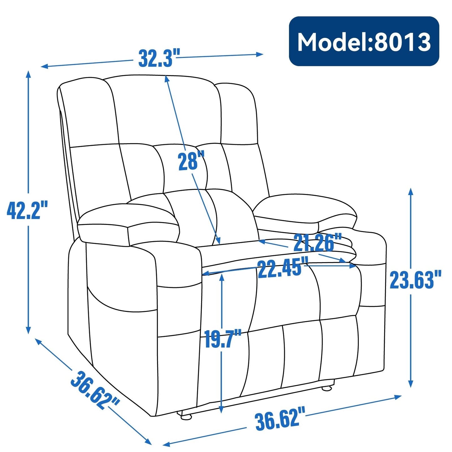 Power Lift Recliner Chair with Dual Motors, 8-Point Vibration Massage & Lumbar Heat, Dual Cup Holders & Side Pockets
