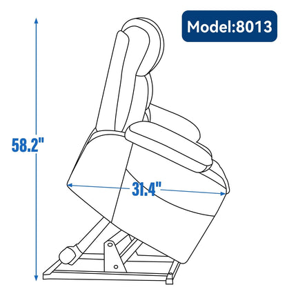 Power Lift Recliner Chair with Dual Motors, 8-Point Vibration Massage & Lumbar Heat, Dual Cup Holders & Side Pockets