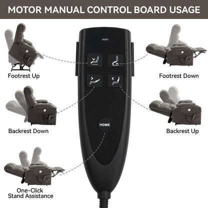 Power Lift Recliner Chair with Dual Motors, 8-Point Vibration Massage & Lumbar Heat, Dual Cup Holders & Side Pockets