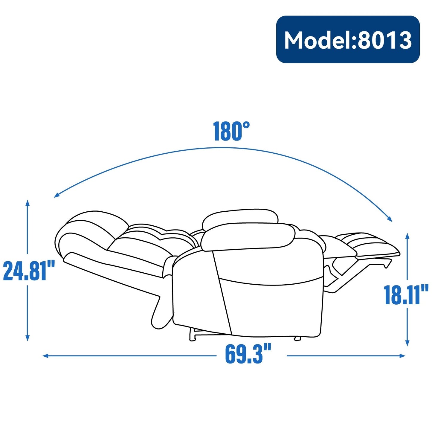 Power Lift Recliner Chair with Dual Motors, 8-Point Vibration Massage & Lumbar Heat, Dual Cup Holders & Side Pockets