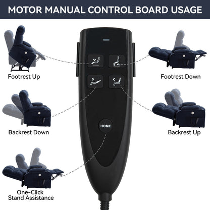 Power Lift Recliner Chair with Dual Motors, 8-Point Vibration Massage & Lumbar Heat, Dual Cup Holders & Side Pockets