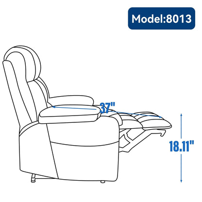 Power Lift Recliner Chair with Dual Motors, 8-Point Vibration Massage & Lumbar Heat, Dual Cup Holders & Side Pockets
