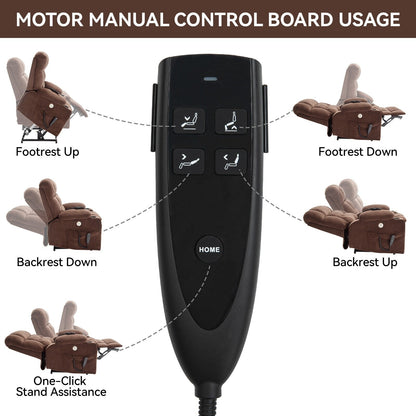 Power Lift Recliner Chair with Dual Motors, 8-Point Vibration Massage & Lumbar Heat, Dual Cup Holders & Side Pockets