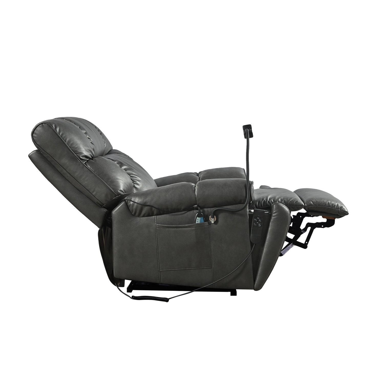 Power Lift Recliner Chair with Dual OKIN Motors, Infinite Position, Massage and Heat, Cup Holders