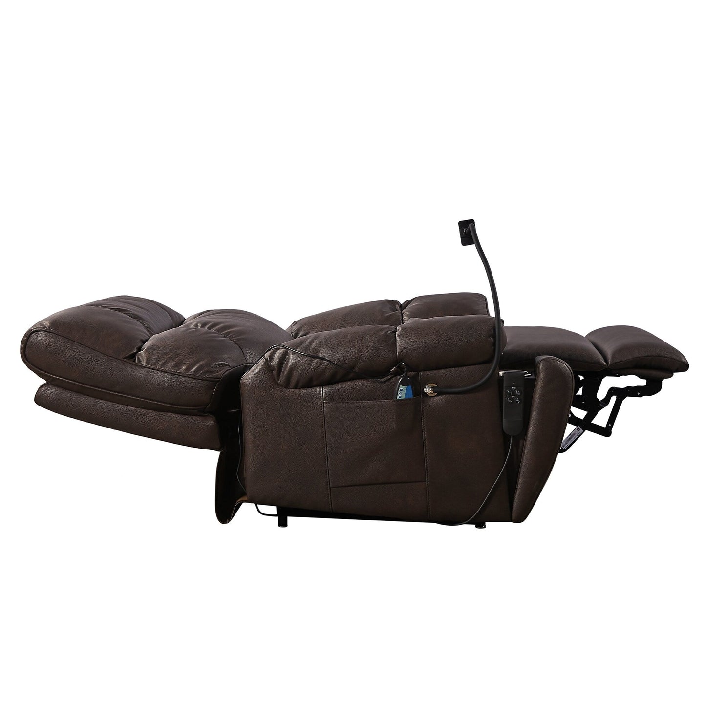 Power Lift Recliner Chair with Dual OKIN Motors, Infinite Position, Massage and Heat, Cup Holders