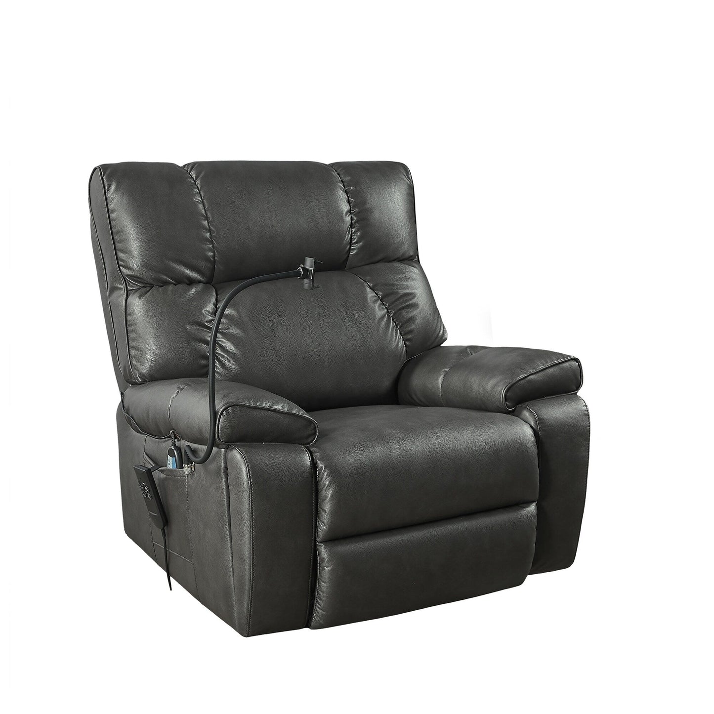 Power Lift Recliner Chair with Dual OKIN Motors, Infinite Position, Massage and Heat, Cup Holders