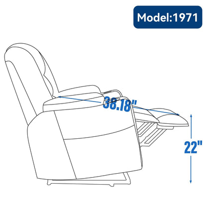 Power Lift Recliner Chair with Dual USB, Cup Holders & Chenille Fabric