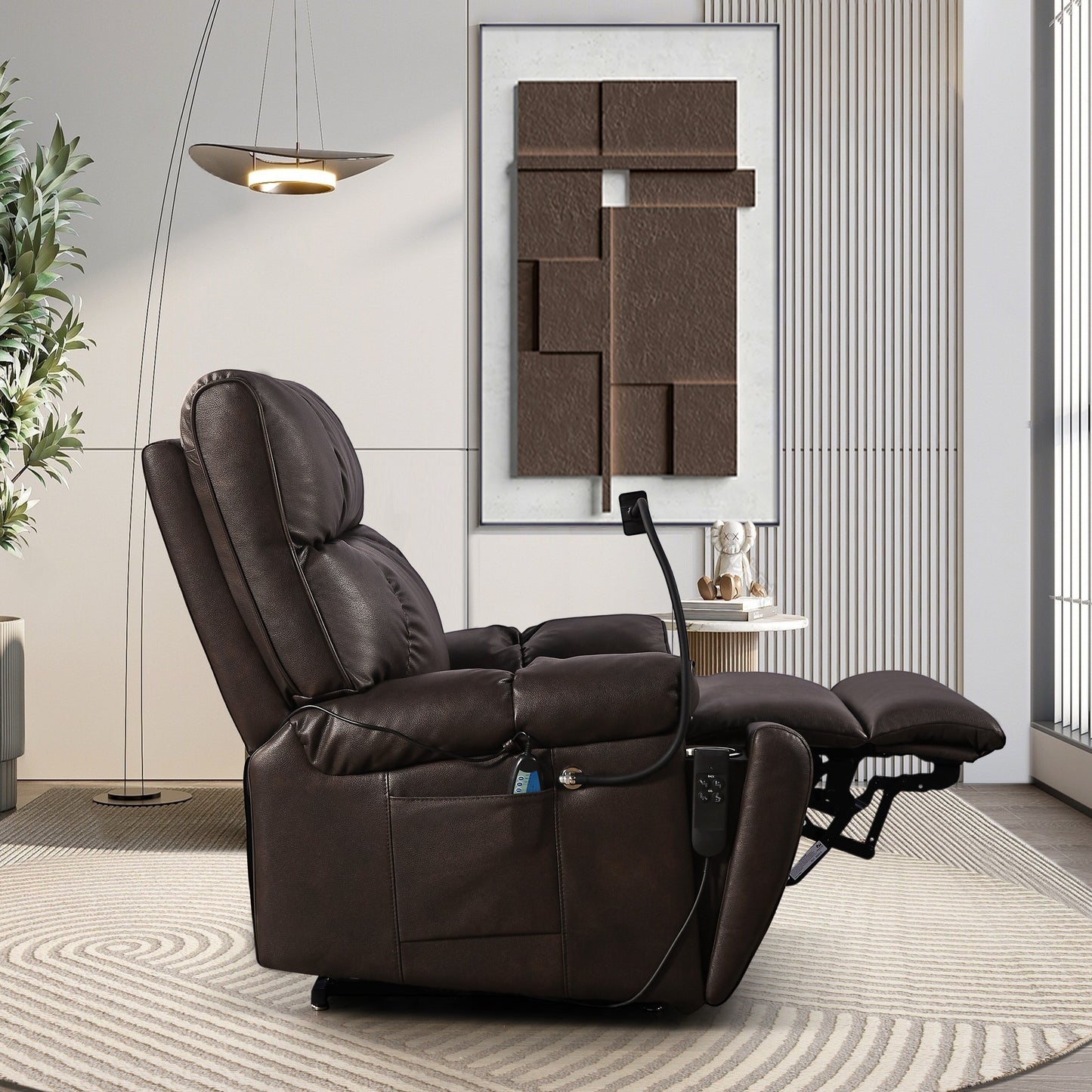 Power Lift Recliner Chair with Dual?OKIN Motors, Infinite Recline, Massage & Heat