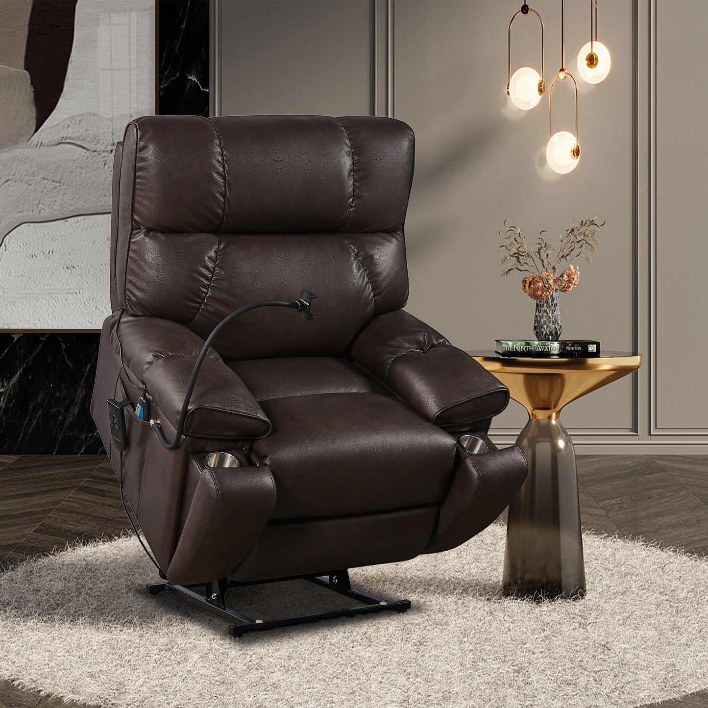 Power Lift Recliner Chair with Dual?OKIN Motors, Infinite Recline, Massage & Heat
