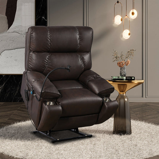 Power Lift Recliner Chair with Dual?OKIN Motors, Infinite Recline, Massage & Heat