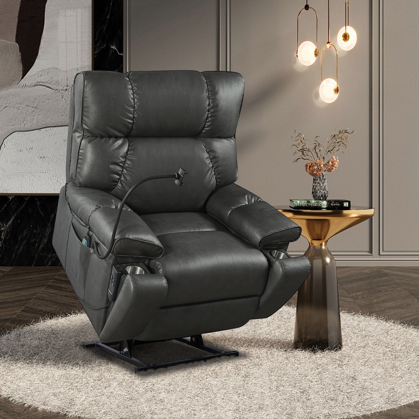 Power Lift Recliner Chair with Dual?OKIN Motors, Infinite Recline, Massage & Heat