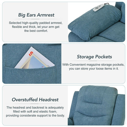 Power Lift Recliner Chair with Heat Massage and Storage Pocket