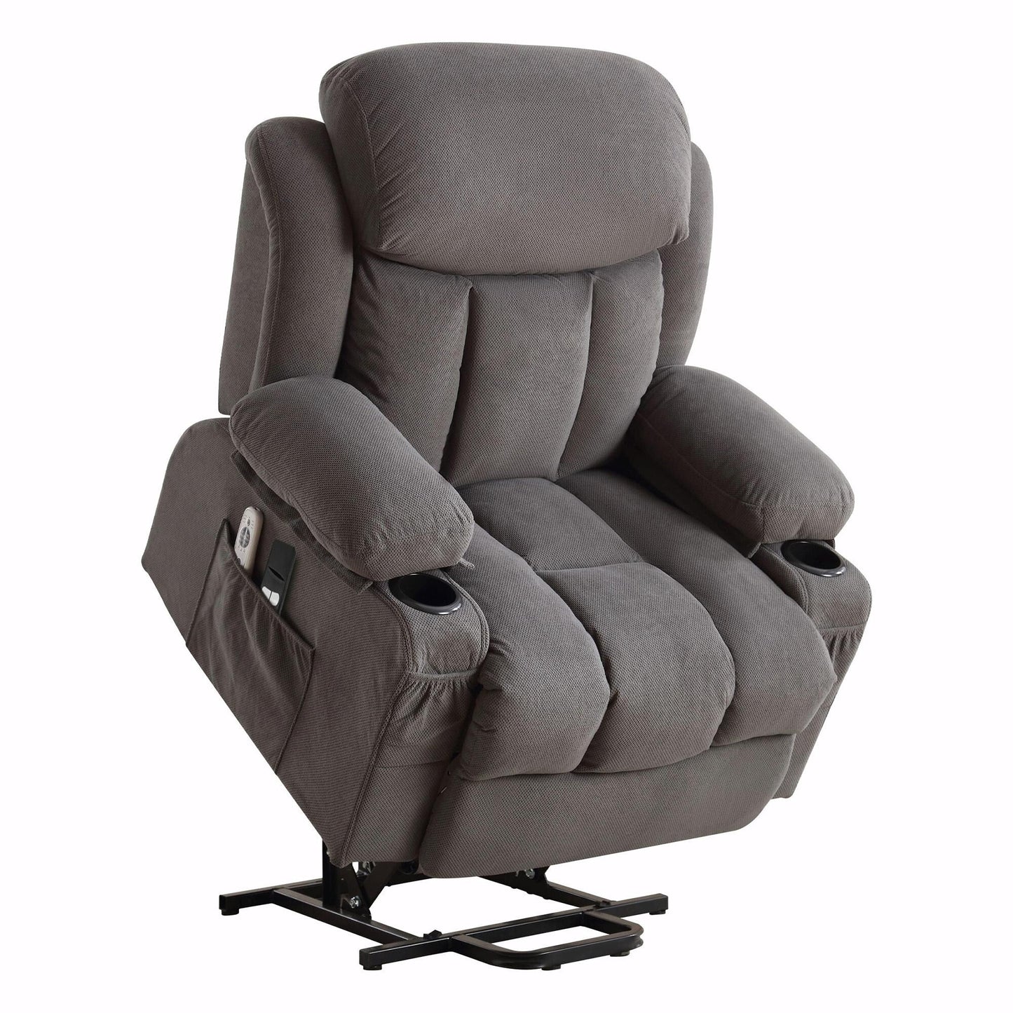 Power Lift Recliner Chair with Heat and Massage, Electric Fabric Recliner Chair