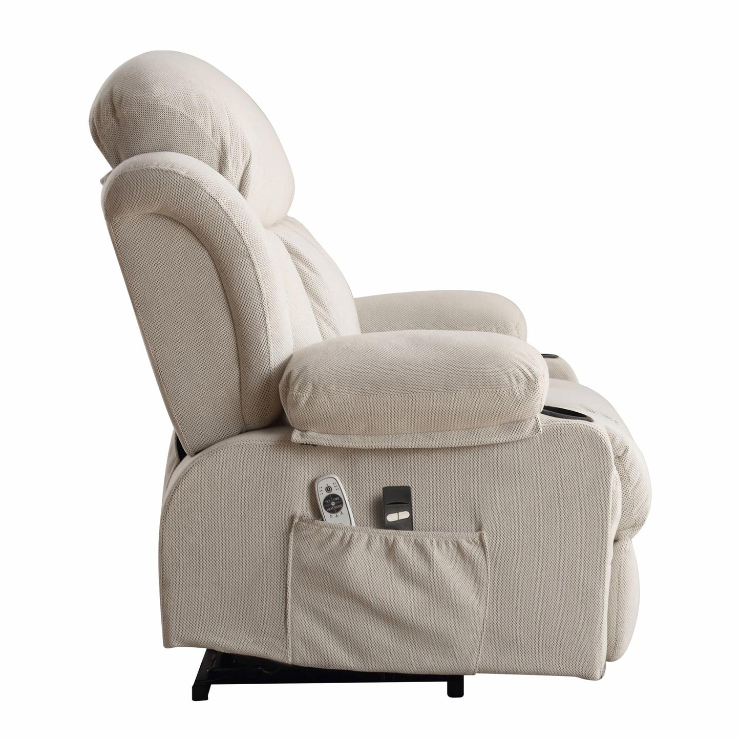 Power Lift Recliner Chair with Heat and Massage, Electric Fabric Recliner Chair