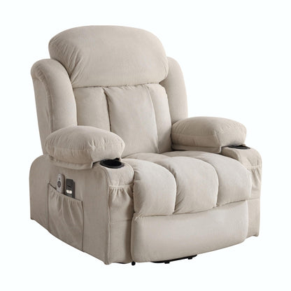 Power Lift Recliner Chair with Heat and Massage, Electric Fabric Recliner Chair