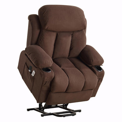 Power Lift Recliner Chair with Heat and Massage, Electric Fabric Recliner Chair