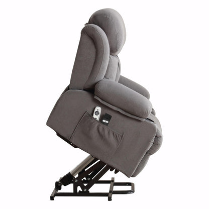 Power Lift Recliner Chair with Heat and Massage, Electric Fabric Recliner Chair
