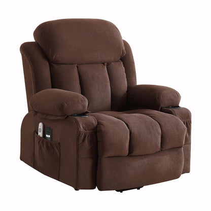 Power Lift Recliner Chair with Heat and Massage, Electric Fabric Recliner Chair