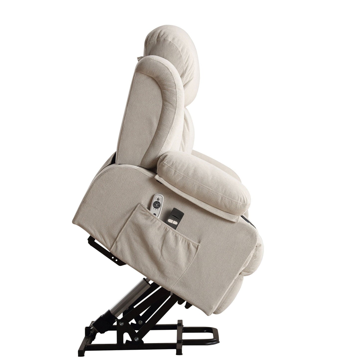 Power Lift Recliner Chair with Heat and Massage, Electric Recliner Chair with Side Pocket, USB Charge Port, Remote Control