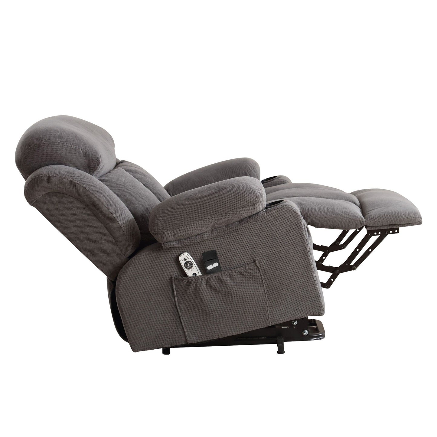 Power Lift Recliner Chair with Heat and Massage, Electric Recliner Chair with Side Pocket, USB Charge Port, Remote Control