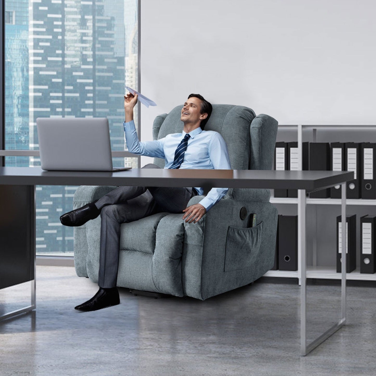Power Lift Recliner Chair with Heat, Massage, USB Port, and Side Pocket for Elderly, Adjustable Reclining for Living Room