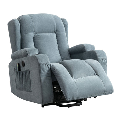 Power Lift Recliner Chair with Heat, Massage, USB Port, and Side Pocket for Elderly, Adjustable Reclining for Living Room