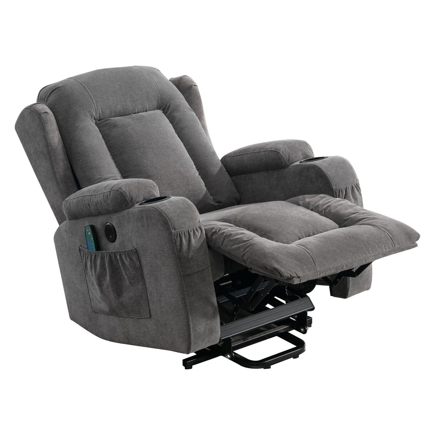 Power Lift Recliner Chair with Heat, Massage, USB Port, and Side Pocket for Elderly, Adjustable Reclining for Living Room