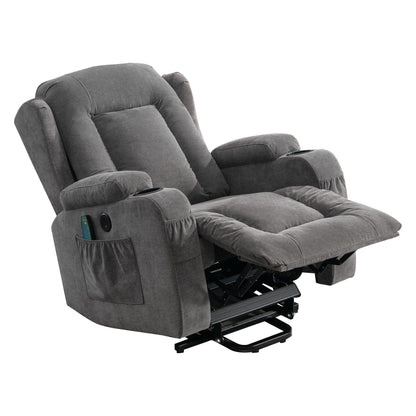 Power Lift Recliner Chair with Heat, Massage, USB Port, and Side Pocket for Elderly, Adjustable Reclining for Living Room