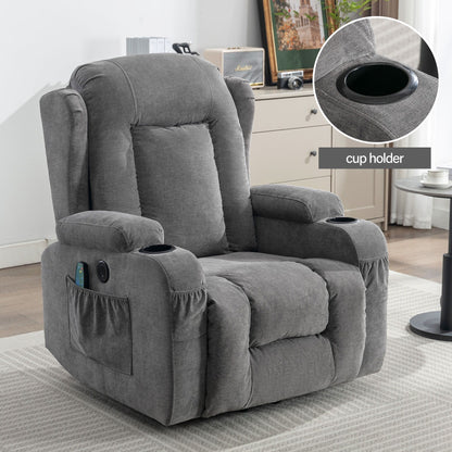Power Lift Recliner Chair with Heat, Massage, USB Port, and Side Pocket for Elderly, Adjustable Reclining for Living Room