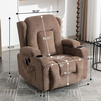 Power Lift Recliner Chair with Heat, Massage, USB Port, and Side Pocket for Elderly, Adjustable Reclining for Living Room